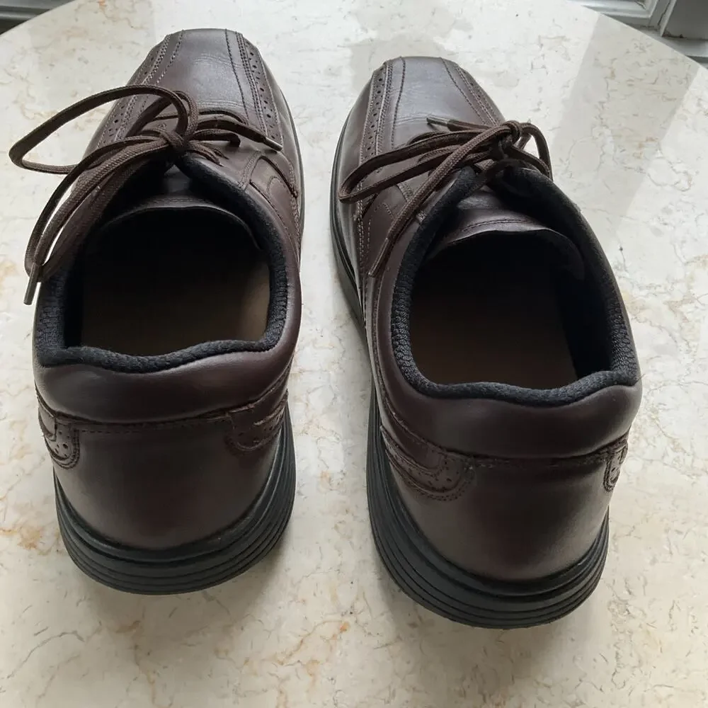 ORTHOFEET #467 Mens‎ size 12 wide Brown Gramercy Leather Shoes Size 12 2E